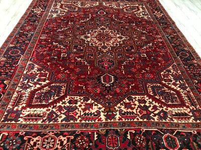 Persian Antique Heriz Hand Knotted Wool 8x10