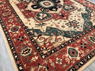 Pakistan Heriz Hand Knotted Wool 9x12