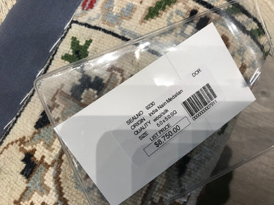 India Nain Square Hand Knotted Wool & silk 5x5