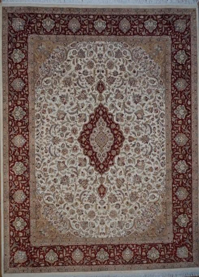 Pakistan Persian Tabriz Hand Knotted Wool/Silk 8x10