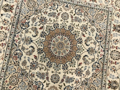 India Nain Square Hand Knotted Wool & silk 5x5