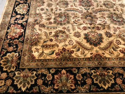 India Jaipur Hand Knotted Wool 9x12