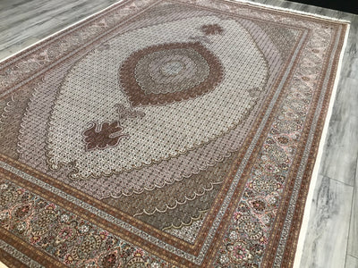 Persian Masterpiece Fine Tabriz Mahi Hand Knotted Lamb Wool & Silk 8x12