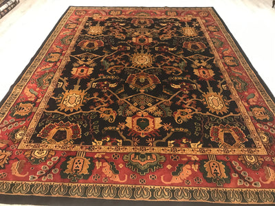 India Jaipur Hand Knotted Wool 9X12