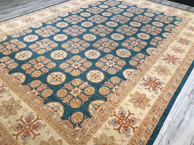 Pakistan Ziegler Kotan Hand Knotted Wool 10x14