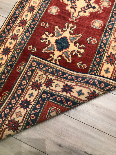 Pakistan Kazak Hand Knotted Wool 3x13