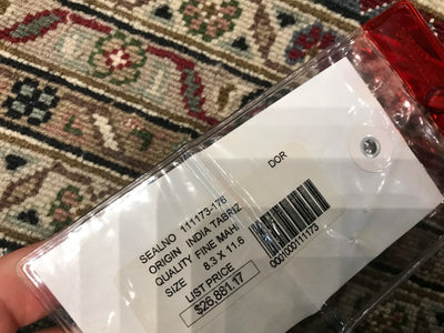 India Tabriz Mahi Hand Knotted Wool & Silk 8x11