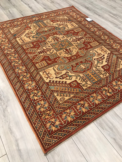 Pakistan Kazak Shirwan Hand Knotted Wool 5x7