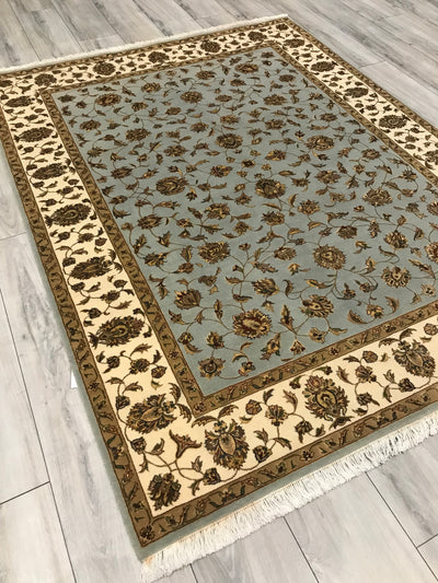 India Walton Hand Knotted Wool & Silk 5x7