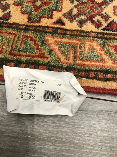 Pakistan Kazak Hand Knotted Wool 3x5