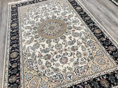 India Nain Hand Knotted Wool & Silk 6x9