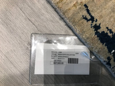 India HDFR Contemporary Hand Knotted Wool & Silk 9x12