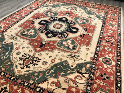 Pakistan Heriz Hand Knotted Wool 9x12