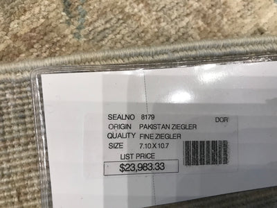 Pakistan Ziegler Hand Knotted Wool 8x11