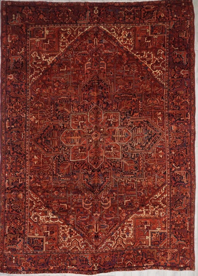 Persian Antique Heriz Hand Knotted Wool 8x11