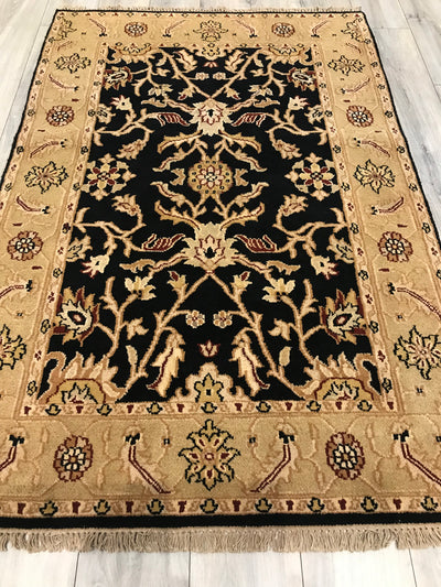 India Jaipur Hand Knotted Wool 4x6