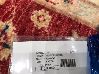 Pakistan Ziegler Hand Knotted Wool 6x8