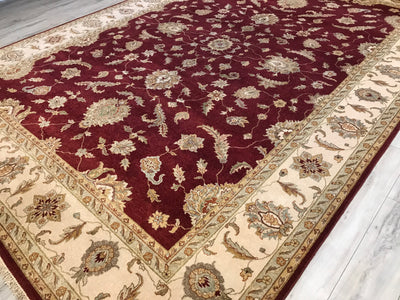 India Ziegler Hand Knotted Wool 10x14