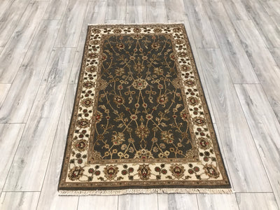 India jaipur Hand Knotted Wool& Silk  3x5