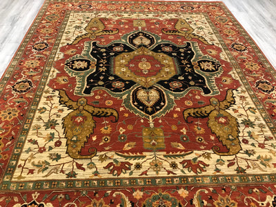 India Heriz Serapi Hand Knotted Wool 8x10