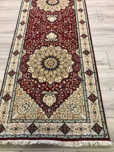 India Tabriz Hand Knotted Wool & Silk 3x19