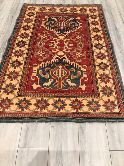Pakistan Kazak Hand Knotted Wool 4x6