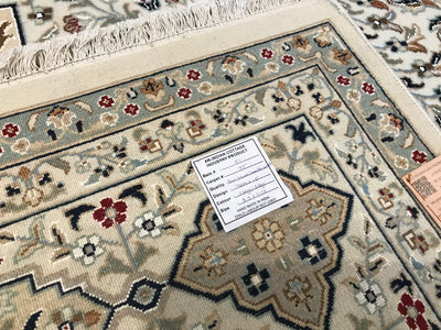 India Tabriz Hand Knotted Wool & Silk 9x12