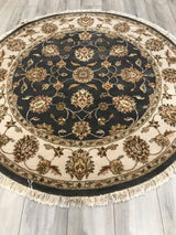 India Jaipur Hand Knotted Wool & Silk  5x5