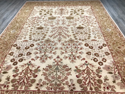 India Tabriz Hand Knotted Wool 9x12
