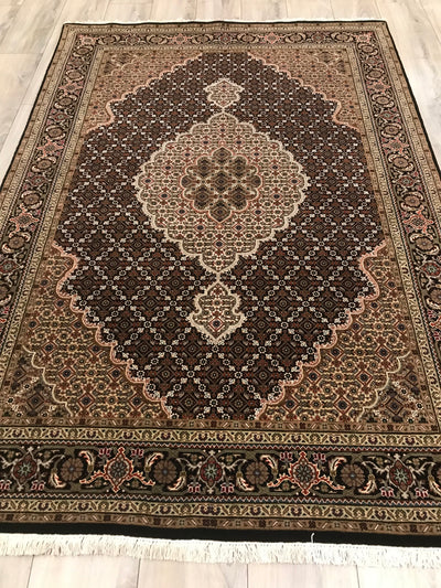 India Tabriz Mahi Hand Knotted Wool & Silk 5x7