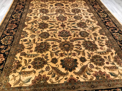 India Jaipur Hand Knotted Wool 9x12