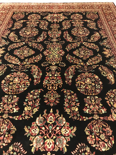 India Sarouq Lilihann Hand Knotted Wool 9x12