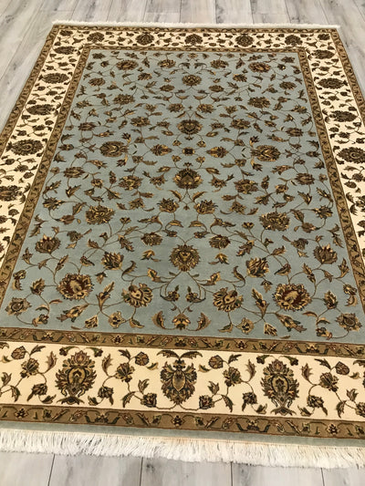 India Walton Hand Knotted Wool & Silk 5x7