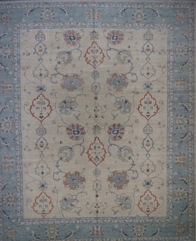 Pakistan Oushak Hand Knotted Wool 12x15