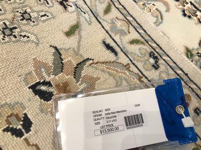 India Nain Hand Knotted Wool & Silk 6x9