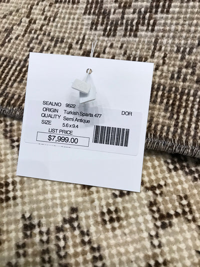 Turkish Sparta Semi Antique Hand Knotted Wool 6x9