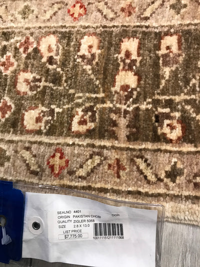 Pakistan Ziegler Hand Knotted Wool 3x13