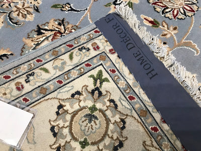 India Nain Hand Knotted Wool & Silk 8x10