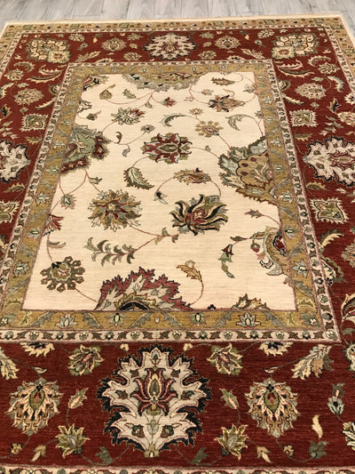 India Ziegler Hand Knotted Wool 8x10