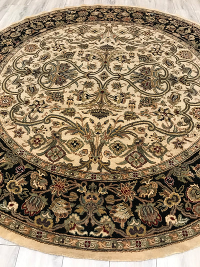 India Jaipur Hand Knotted Wool 8x8