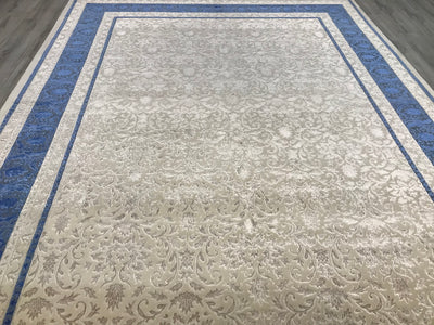 India Transitional Hand Knotted Wool & Silk 9x12