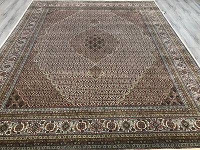 India Tabriz Mahi Hand Knotted Wool & Silk 8x10