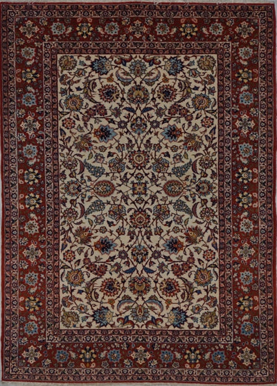 Persian Old Isfahan Hand Knotted Wool 5x8