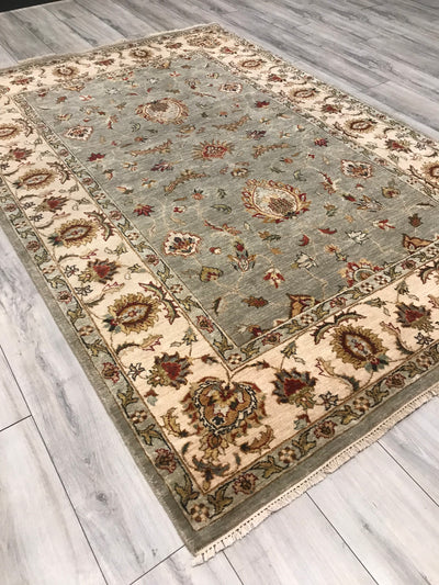 India Ziegler Hand Knotted Wool 5x8