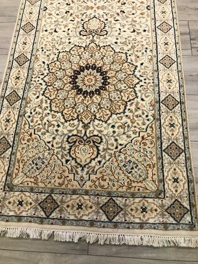 India Tabriz Hand Knotted Wool & Silk 3x18