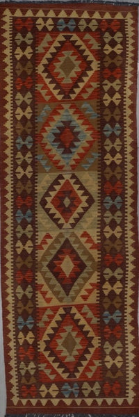 Afghanistan Killim Hand Woven Wool 3x10