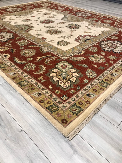 India Ziegler Hand Knotted Wool 8x10