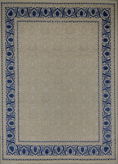 India Transitional Hand Knotted Wool & Silk 8 x 10