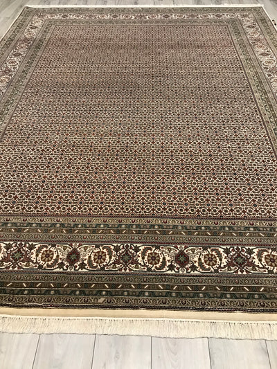 India Tabriz Mahi Hand Knotted Wool & Silk 8x10