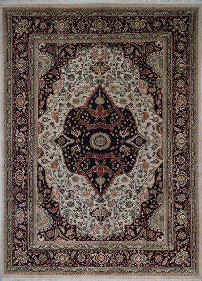 India Tabriz  Hand Knotted Wool 9X12